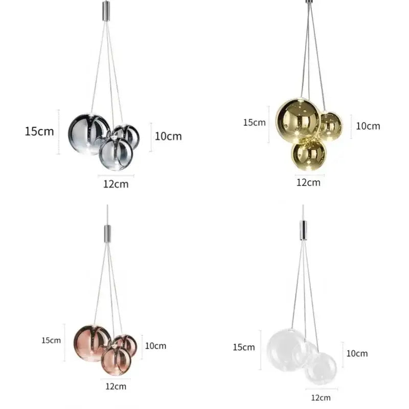Modern chrome glass ball pendant light in chrome gold rose gold and clear glass finishes for dining room decorbites glass ball pendant