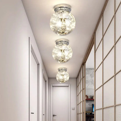 Modern chrome gypsophila led ceiling light with glass globe and fairy lights decorbites gypsophila led ceiling fixture