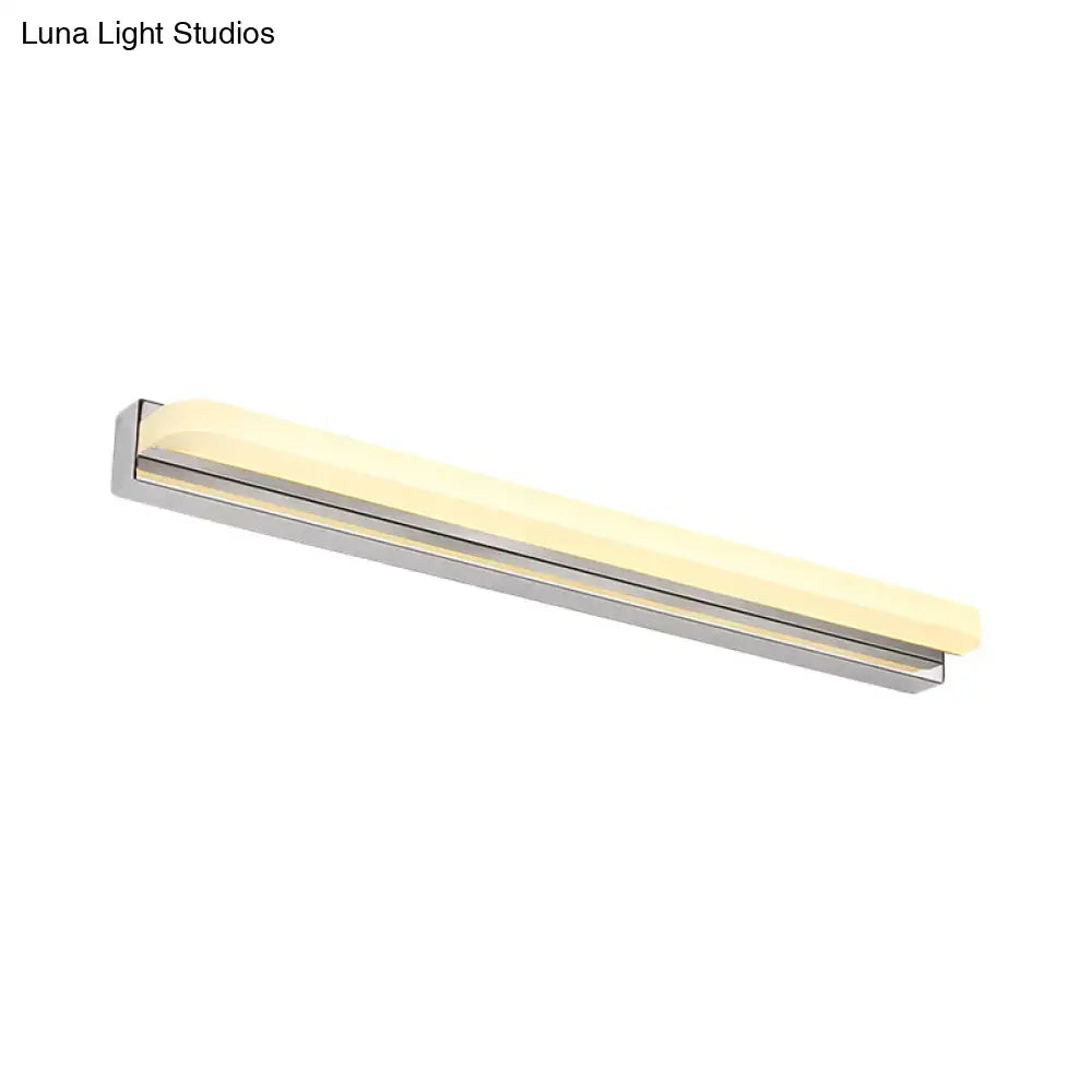 Modern chrome led cylinder bar light with sleek chrome finish and warm diffused glow for bathroom vanity 110v-120v
