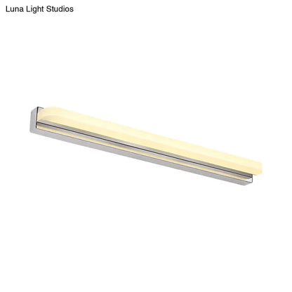 Modern chrome led cylinder bar light with sleek chrome finish and warm diffused glow for bathroom vanity 110v-120v
