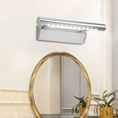 Modern chrome led vanity light bathroom sconce with silver chrome finish and warm white light bulb included