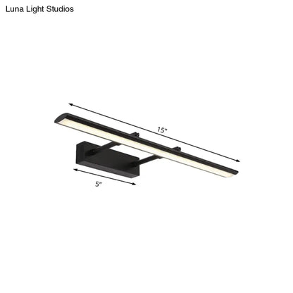 Black matte led wall sconce with sleek modern design and 15-inch length suitable for maximum bulb wattage and light type