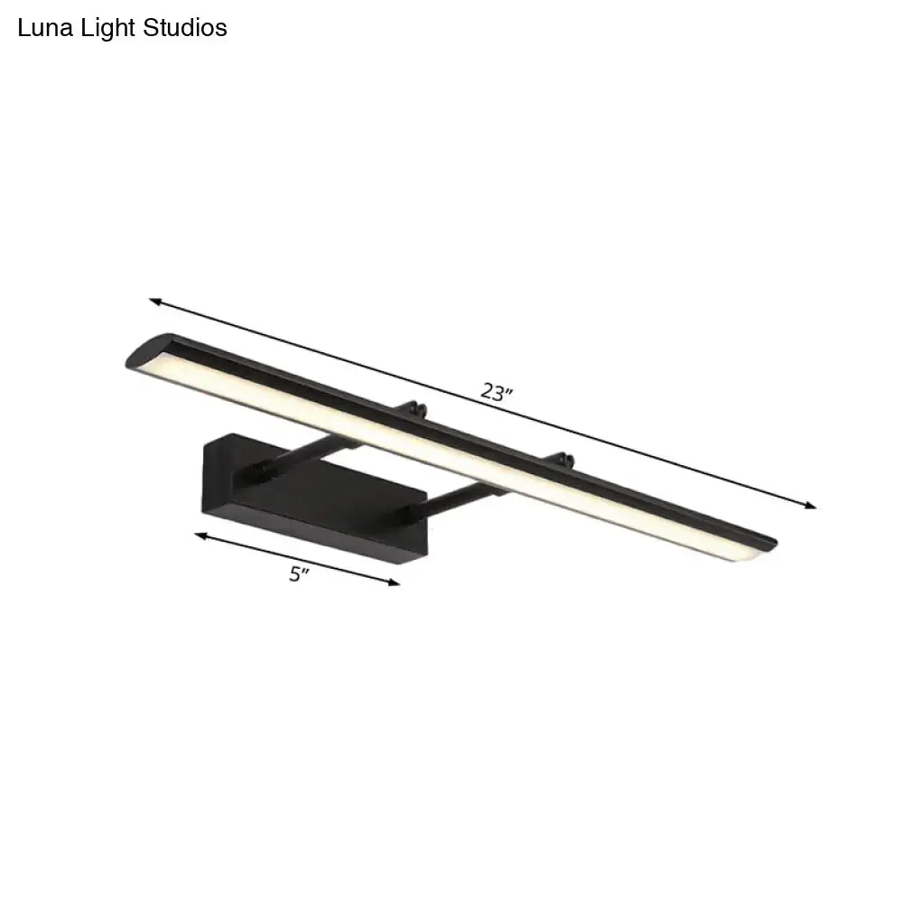 Black matte modern led vanity light fixture 23 inch length with maximum bulb wattage for bathroom use light type led