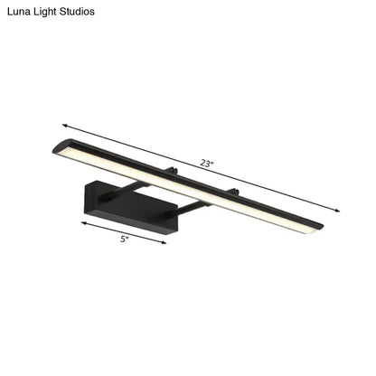 Black matte modern led vanity light fixture 23 inch length with maximum bulb wattage for bathroom use light type led