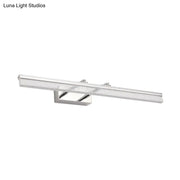Modern chrome finished led vanity light with frosted glass diffuser for a linear shower room bath installation