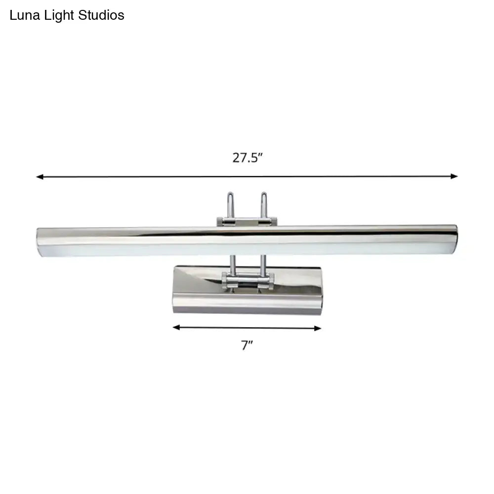 Modern style chrome finished rectangular led vanity mirror light wall fixture for bathroom use