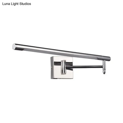 Modern chrome led vanity sconce with adjustable wall mount and warm white light suitable for 110v-120v and 220v-240v