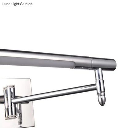 Modern chrome led vanity sconce with warm white light 220v-240v adjustable wall-mounted towel rack chrome finish