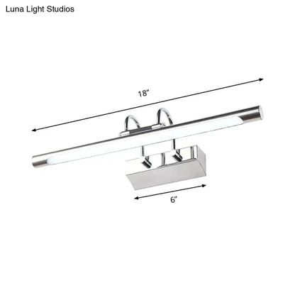 Modern chrome led wall lamp 18 inches wide with three adjustable downward-facing lamps emitting white light