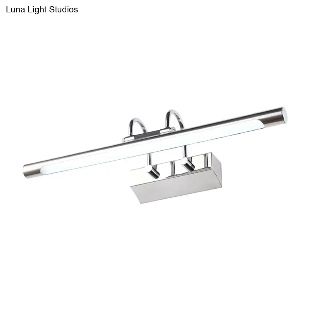 Modern chrome led wall lamp 22 inches wide with white light and sleek rectangular design with adjustable spotlights