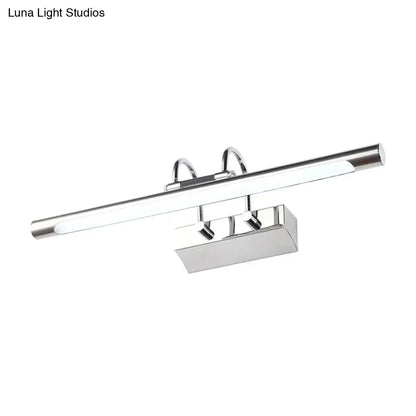 Modern chrome led wall lamp 22 inches wide with white light and sleek rectangular design with adjustable spotlights