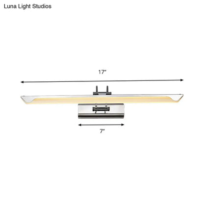 Modern chrome led wall light with brushed nickel finish and warm white light for bathroom wall mounting