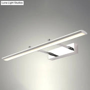 Modern chrome led wall light with adjustable joint featuring a sleek rectangular design and integrated arm for bathroom use
