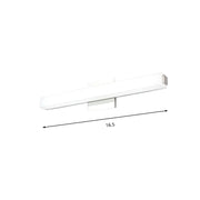 Modern chrome led wall sconce with warm white light featuring a white rectangular led wall vanity light with metallic accents
