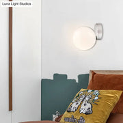 Modern chrome wall lamp with milk glass globe and polished chrome bracket for living room wall mounted lamp use