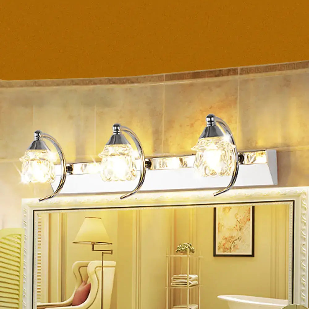 Modern chrome mushroom vanity mirror light with faceted crystal shades 220v-240v 110v-120v vanity mirror light