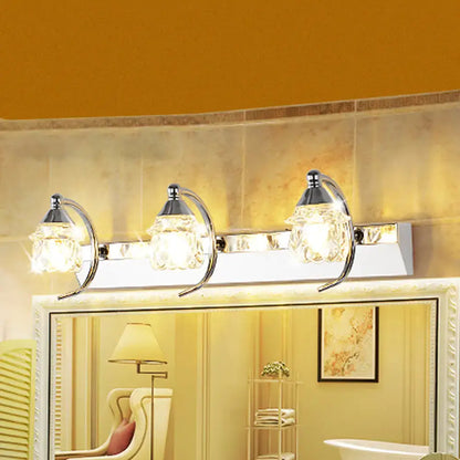 Modern chrome mushroom vanity mirror light with faceted crystal shades 220v-240v 110v-120v vanity mirror light