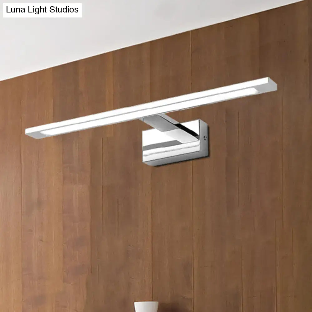 Modern chrome rectangle led bathroom vanity light fixture with sleek rectangular design for led bathroom vanity use