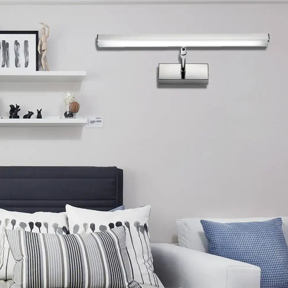 Modern chrome rectangular led wall light with a sleek chrome finish wall light perfect for bedroom sconces