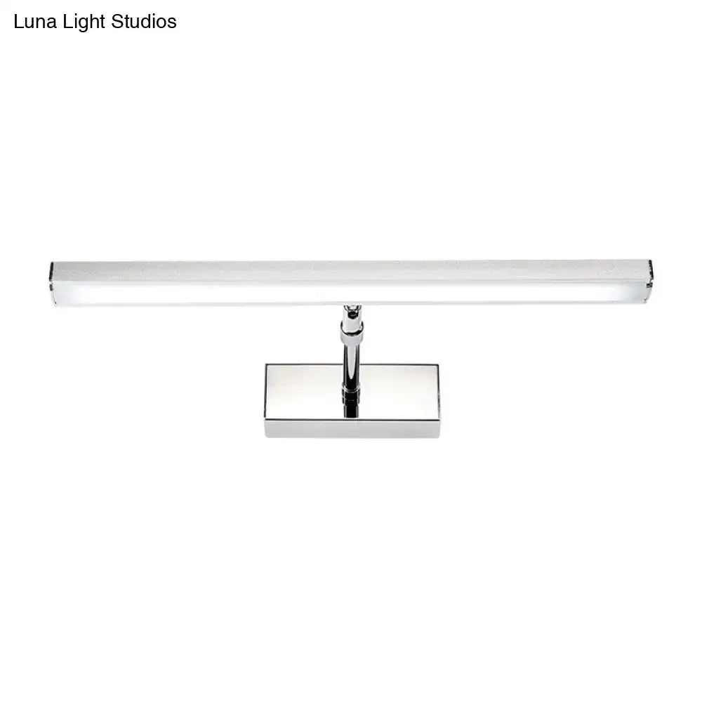 Modern chrome rectangular led wall light with sleek design ideal for bedroom sconce lighting fixtures