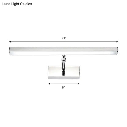 Modern chrome rectangular led wall light fixture with sleek design 23-inch length ideal for bedroom sconce lighting
