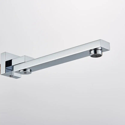 Modern chrome rectangular wall mounted faucet with sleek square-edged mounted faucet spout for bathroom use
