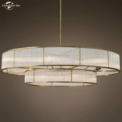 Modern chrome ribbed glass chandeliers with brass frame and clear glass panels for dining room by decorbites glass chandeliers