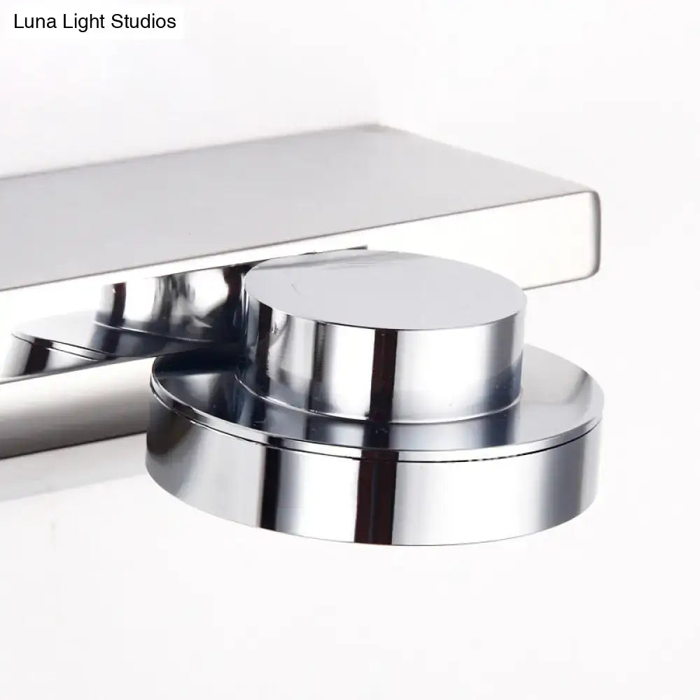 Modern chrome round wall lamp bathroom light with acrylic shade and chrome-finished rectangular shower door slide