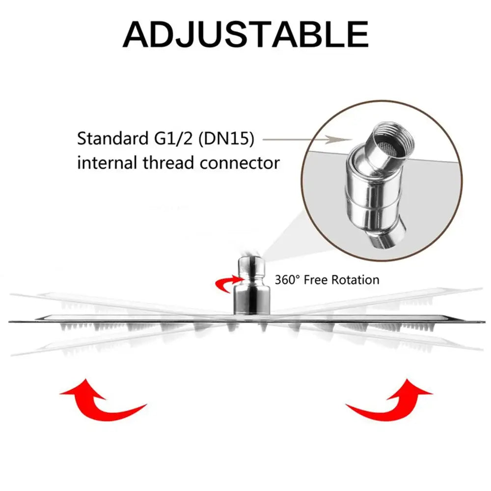 Adjustable stainless steel pipe fitting with g1/2 internal thread for modern chrome shower head set with 360° rotation