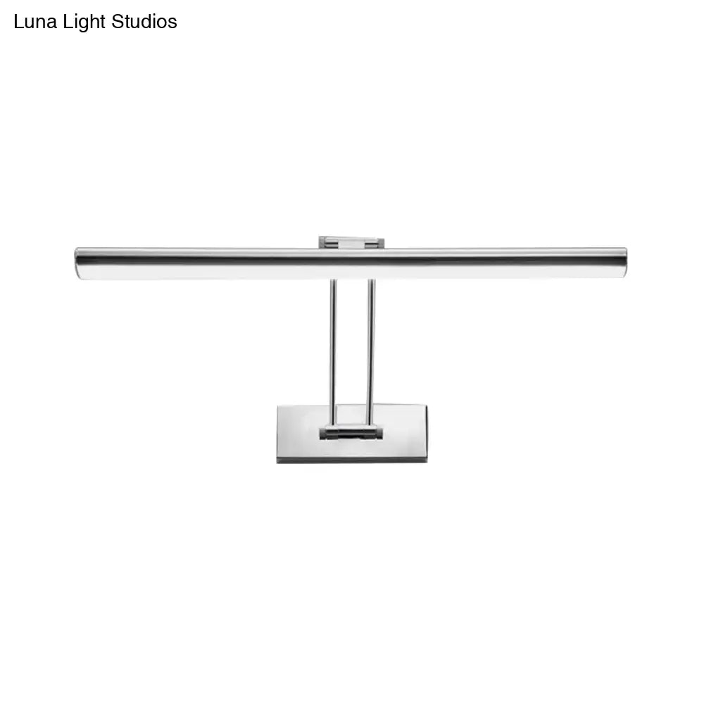 Modern chrome stainless steel linear led vanity fixture wall-mounted with sleek minimalist design for bathroom use