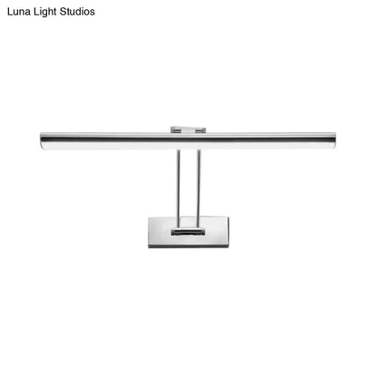 Modern chrome stainless steel linear led vanity fixture wall-mounted with sleek minimalist design for bathroom use