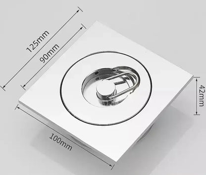 Modern chrome swimming pool fishbowl drain floor cover with square chrome finish and circular catchment by decorbites brass chrome