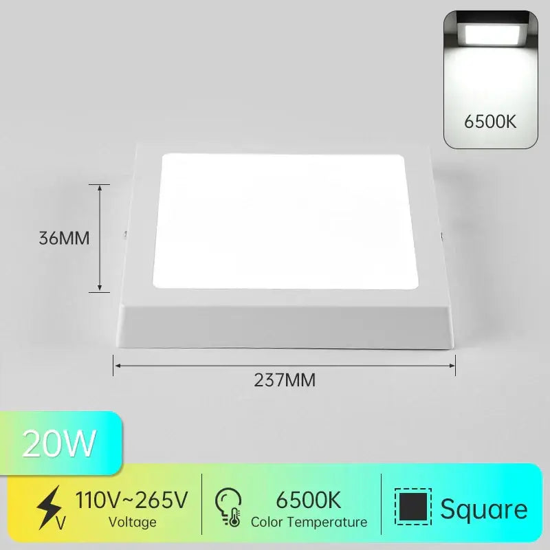 Modern circular black and white decorbites led ceiling light 20w 6500k cool white for bathroom use