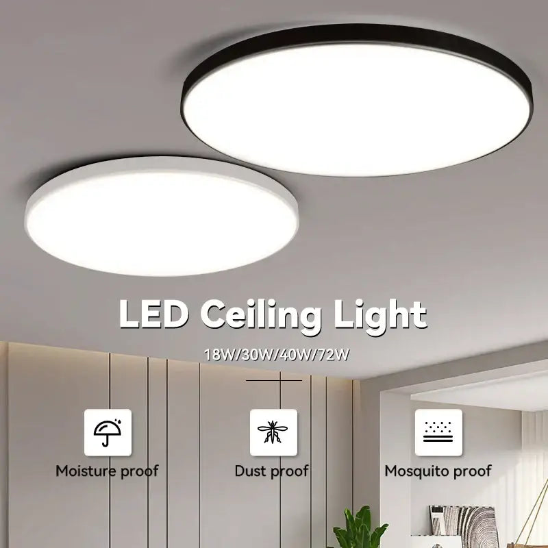 Modern circular black and white led ceiling light with a sleek frame providing bright white illumination for bathroom decorbites led ceiling