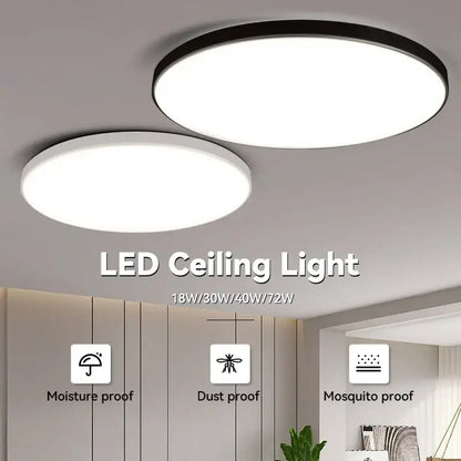 Modern circular black and white led ceiling light with a sleek frame providing bright white illumination for bathroom decorbites led ceiling