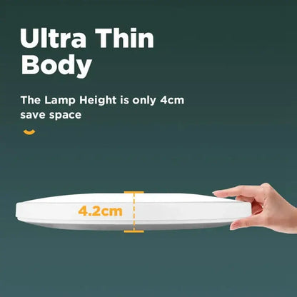 White ultra-thin decorbites led ceiling light with sleek minimalist design 4.2cm height for modern bathroom decor