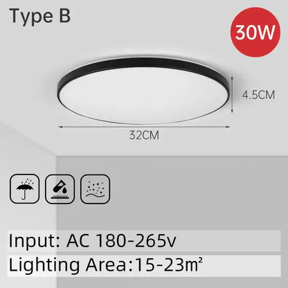 Modern circular black and white led ceiling light with sleek frame and diffuser for bathroom decorbites led ceiling fixture