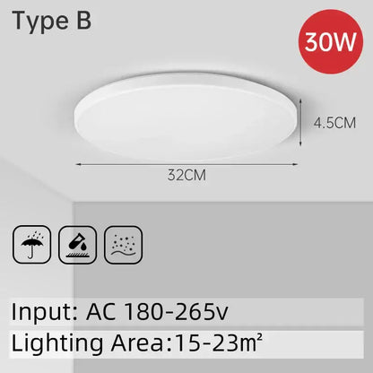 Modern circular black and white decorbites led ceiling light with sleek design and 30w power for bathroom fixture