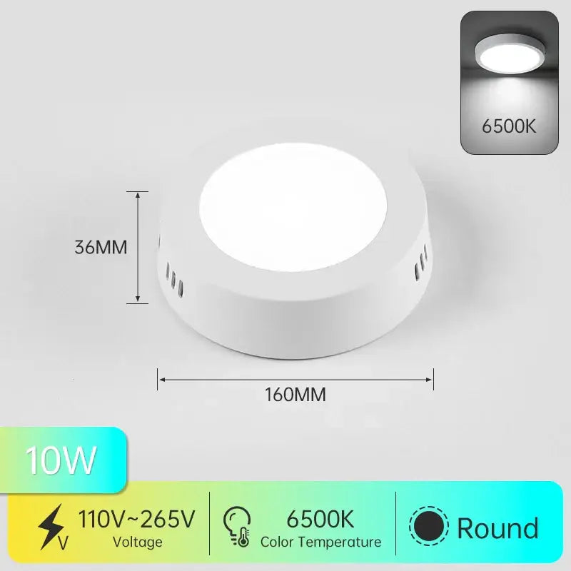 Modern circular black and white led ceiling light with 10w warm bright illumination for bathroom decorbites led ceiling