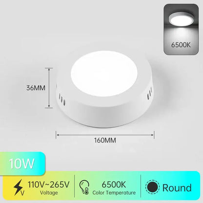 Modern circular black and white led ceiling light with 10w warm bright illumination for bathroom decorbites led ceiling