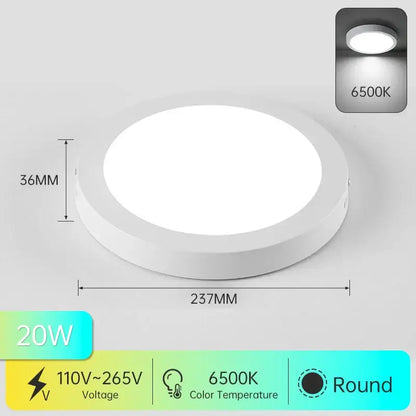 Modern circular black and white decorbites led ceiling light with 20w power and cool white 6500k for bathroom use
