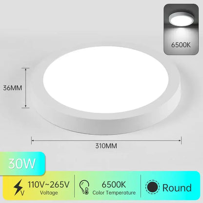 Modern circular black and white decorbites led ceiling light with 30w power and 6500k cool white color temperature