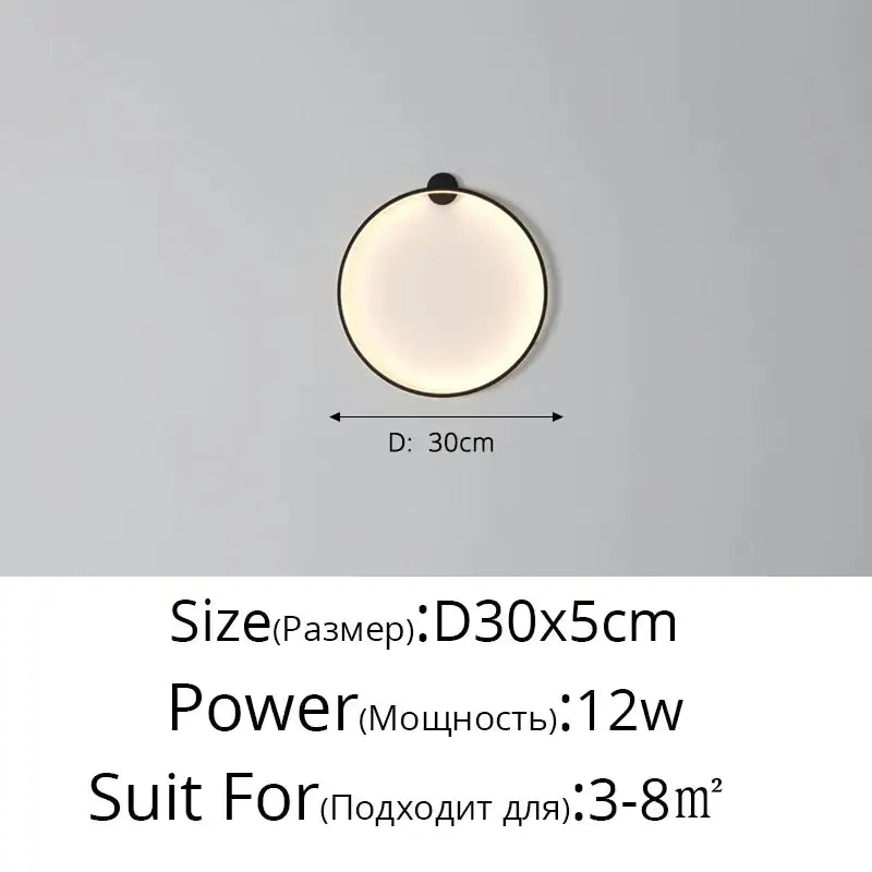 Modern circular black led wall lights with a sleek frame and soft diffused glow for living room decor by decorbites wall lights