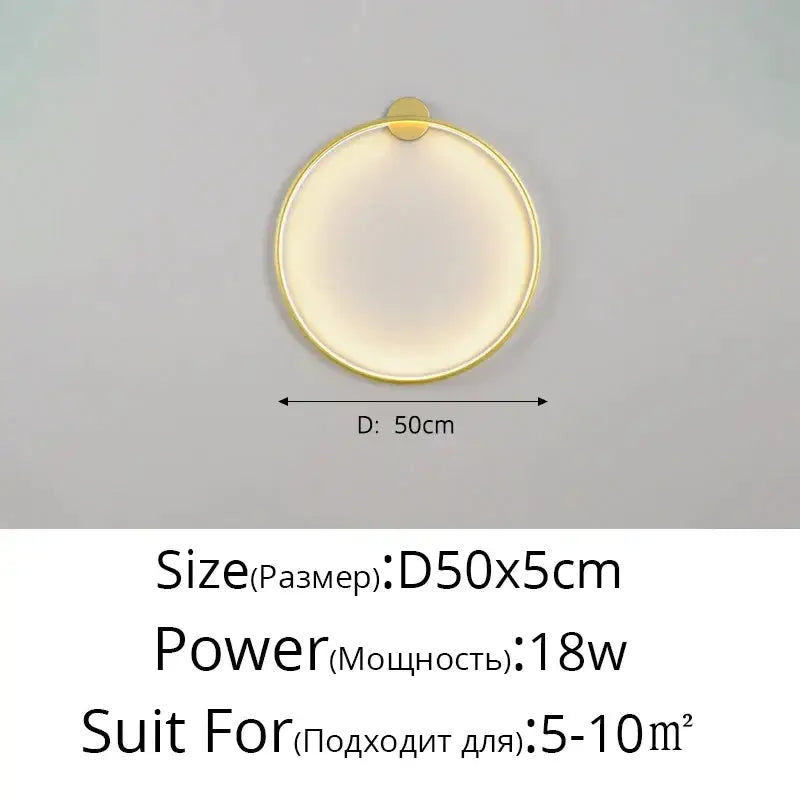Modern circular black led wall lights with gold-toned finish and warm diffused glow for living room decorbites led wall lights