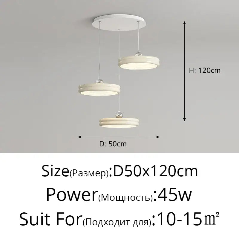 Modern circular pale yellow pendant light with three-tier sleek design for dining room decorbites circular modern chandelier