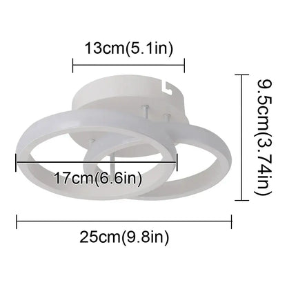 Modern circular white and black decorbites acrylic led ceiling light with overlapping rings for bedroom decorbites acrylic led ceiling