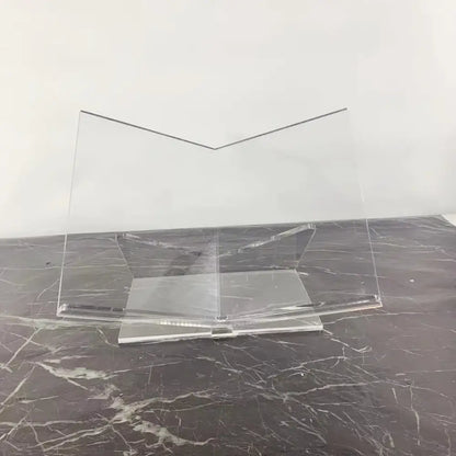 Modern clear acrylic geometric magazine rack with minimalist design for office desktop storage by decorbites acrylic geometric