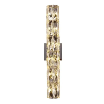 Modern clear faceted crystal wall lamp with chrome bracket by decorbites crystal for luxury living room decorbites crystal high-end
