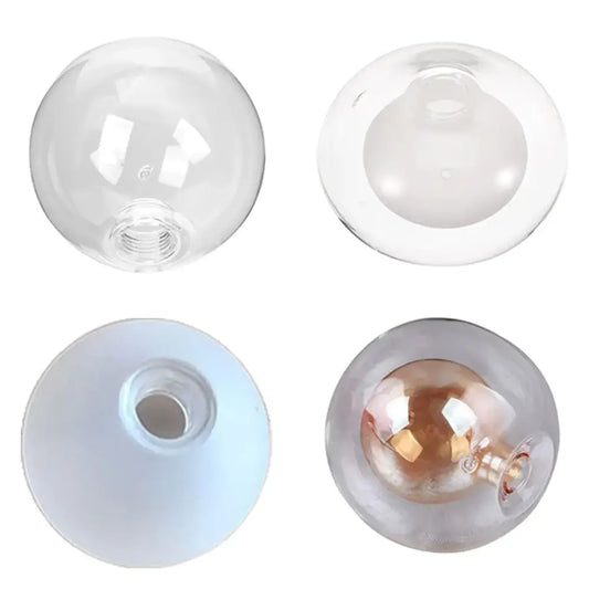 Modern clear and frosted glass shade cover replacement with threaded base for living room glass shade cover use