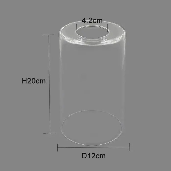 Modern clear glass cylinder lampshade with 12cm diameter and 20cm height for bathroom vanity decorbites clear glass